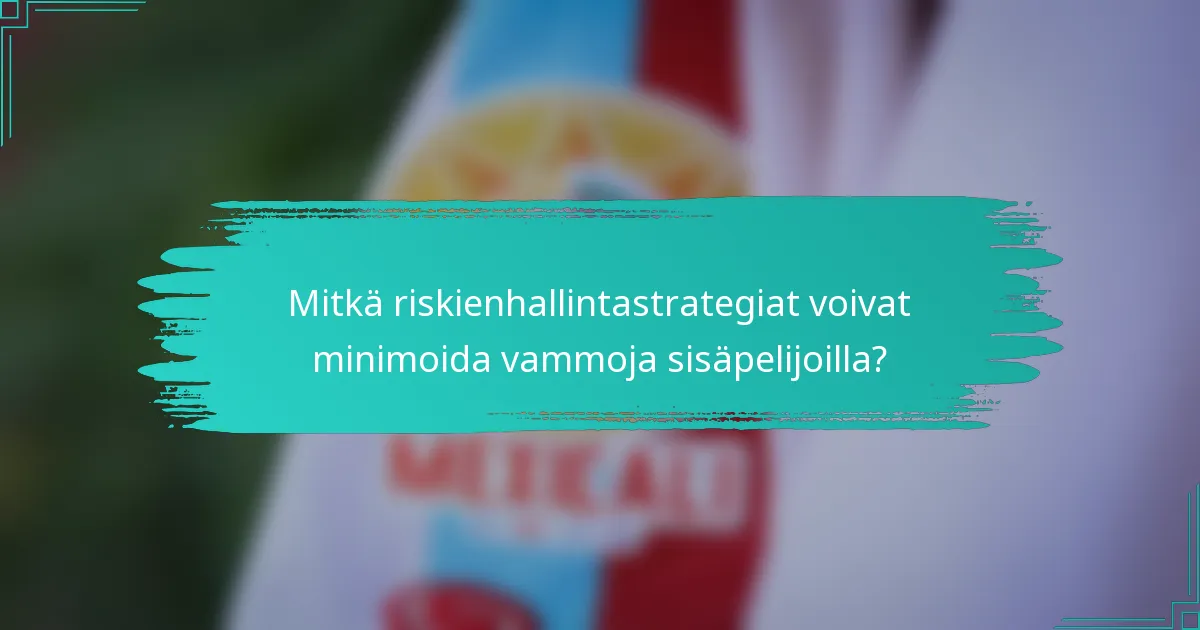 Mitkä riskienhallintastrategiat voivat minimoida vammoja sisäpelijoilla?